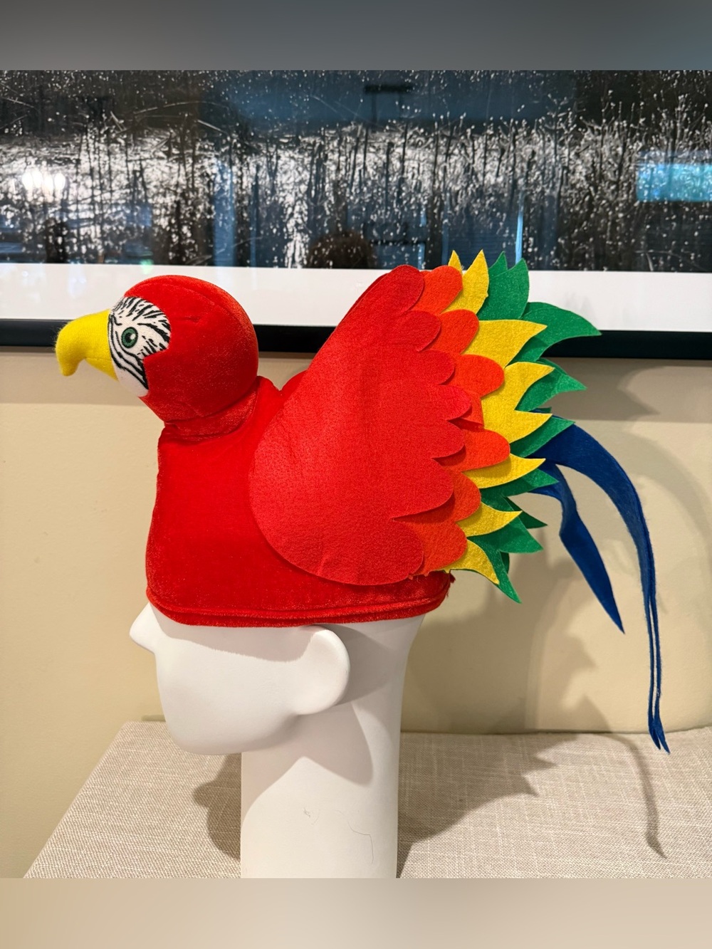 Parrot Head Novelty Costume Hat - Colorful Plush Jimmy Buffett Parrothead
